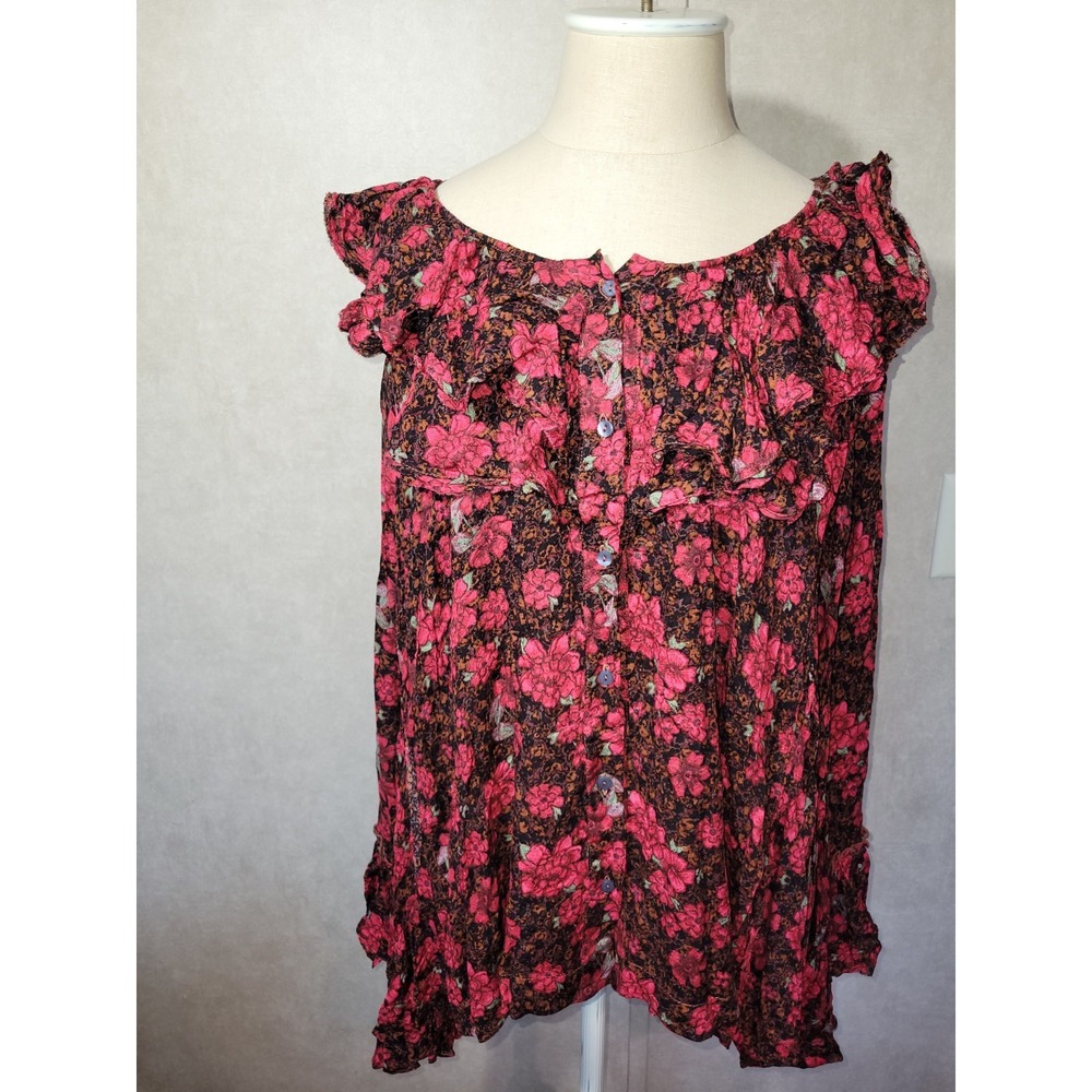 NWT Free People Loretta Floral Print Tunic Size Small Brown Motif Rare Coloring - Picture 9 of 16